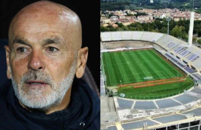 Stefano Pioli contestato all'esterno del Franchi dai tifosi della Fiorentina