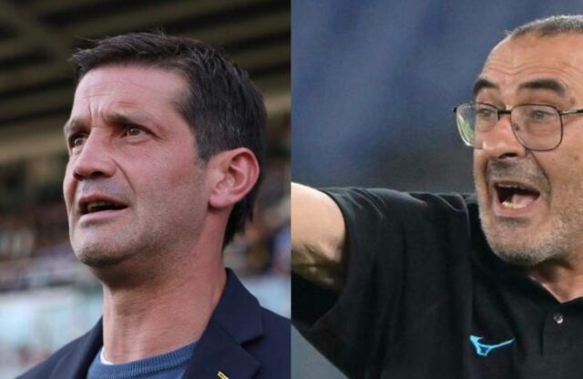 Christian Chivu (Inter) e Maurizio Sarri (Lazio)