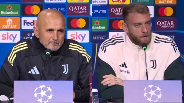 Luciano Spalletti e Michele Di Gregorio in conferenza stampa prima di Juve-Sporting