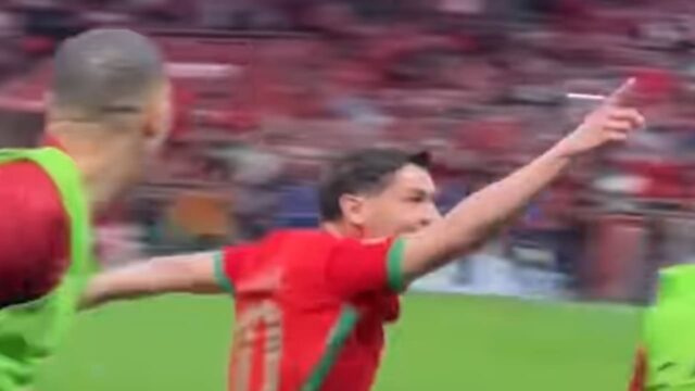 Brahim Diaz esulta per il gol decisivo in Marocco-Tanzania