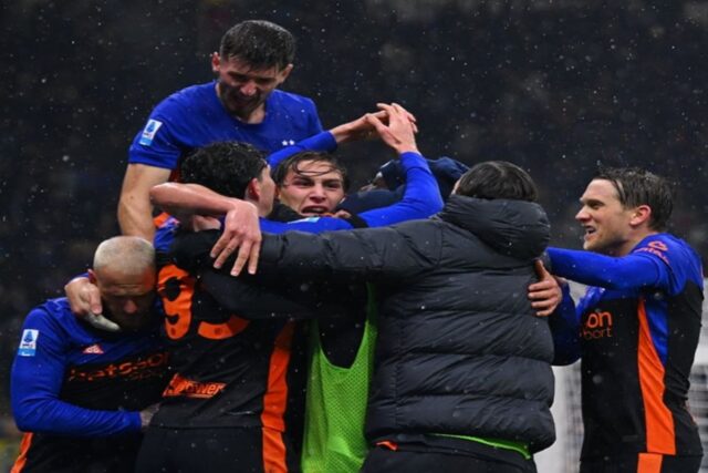 L'esultanza dell'Inter