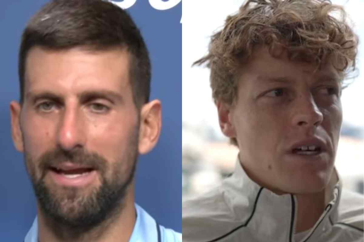Novak Djokovic e Jannik Sinner in primo piano 
