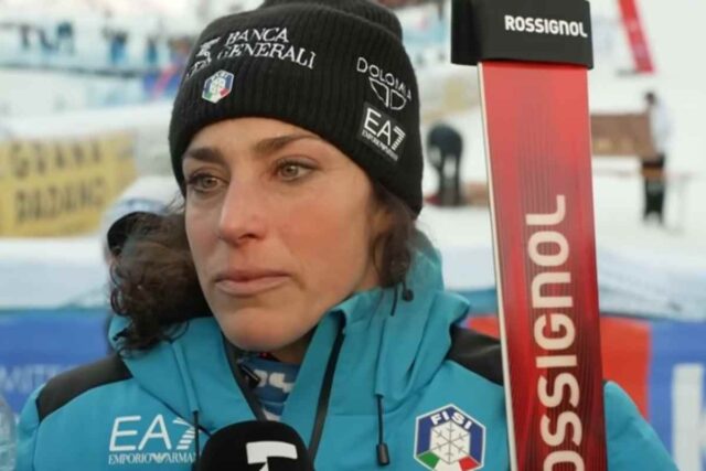 Federica Brignone in lacrime