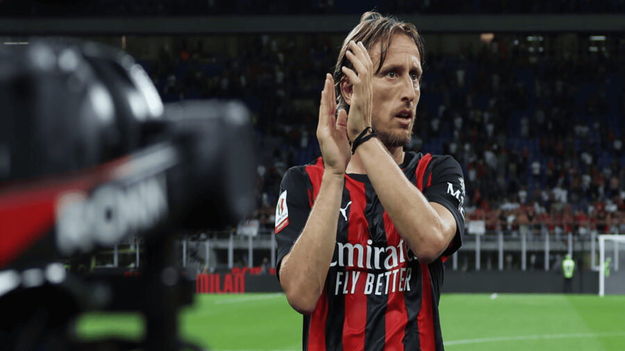 Luka Modric con la maglia del Milan