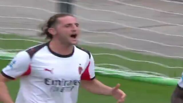 L'esultanza di Adrien Rabiot in Verona-Milan