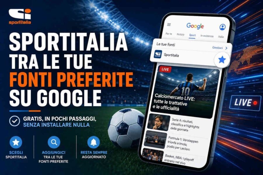 Aggiungi Sportitalia tra le tue fonti preferite Google