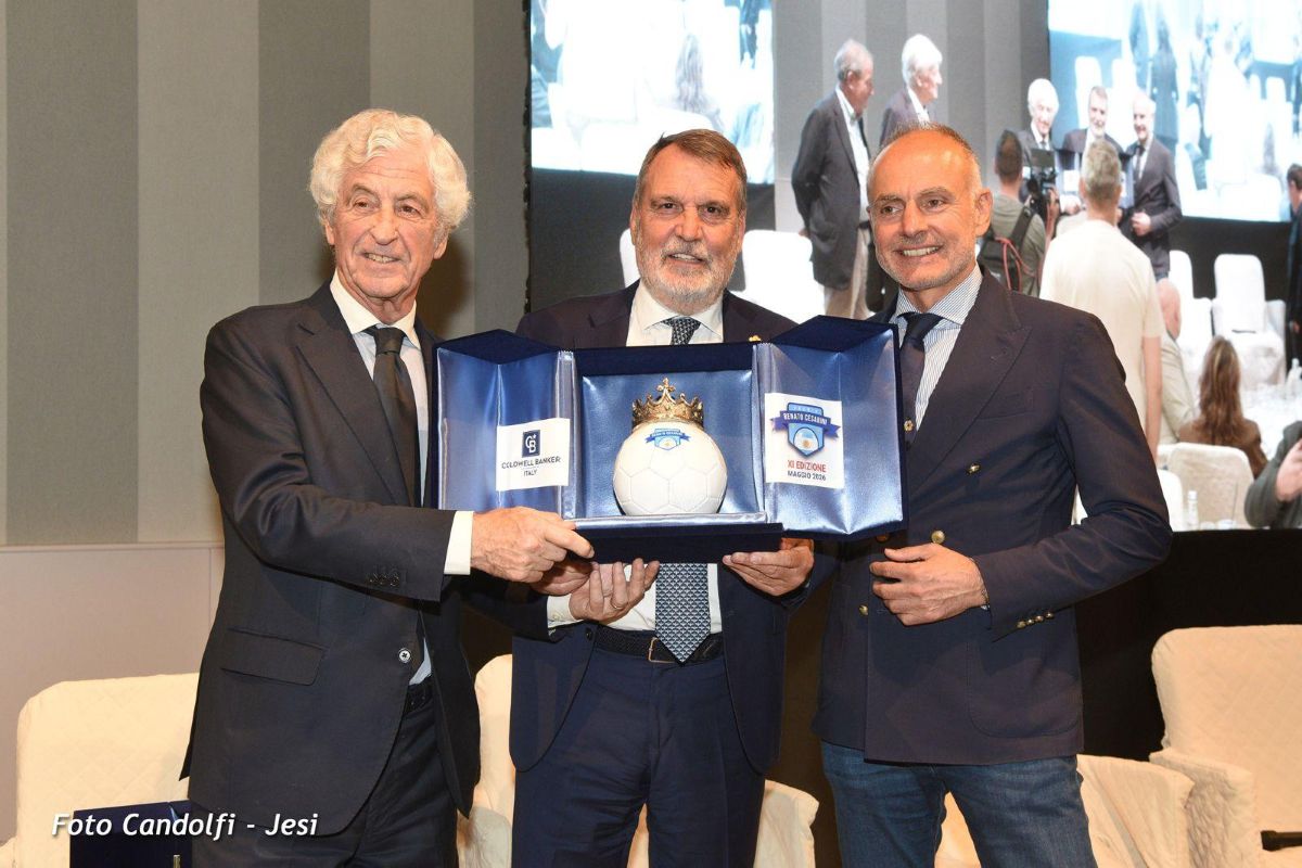 Gianni Rivera, Marco Tardelli e il presidente della Codwell Banker Italia Roberto Gigio al premio Cesarini
