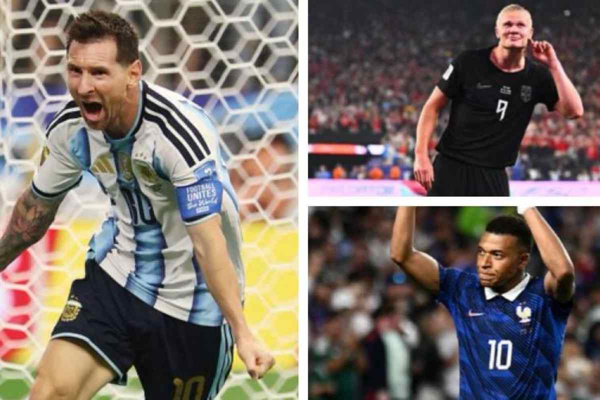Leo Messi, Kyllian Mbappé, Erling Haaland