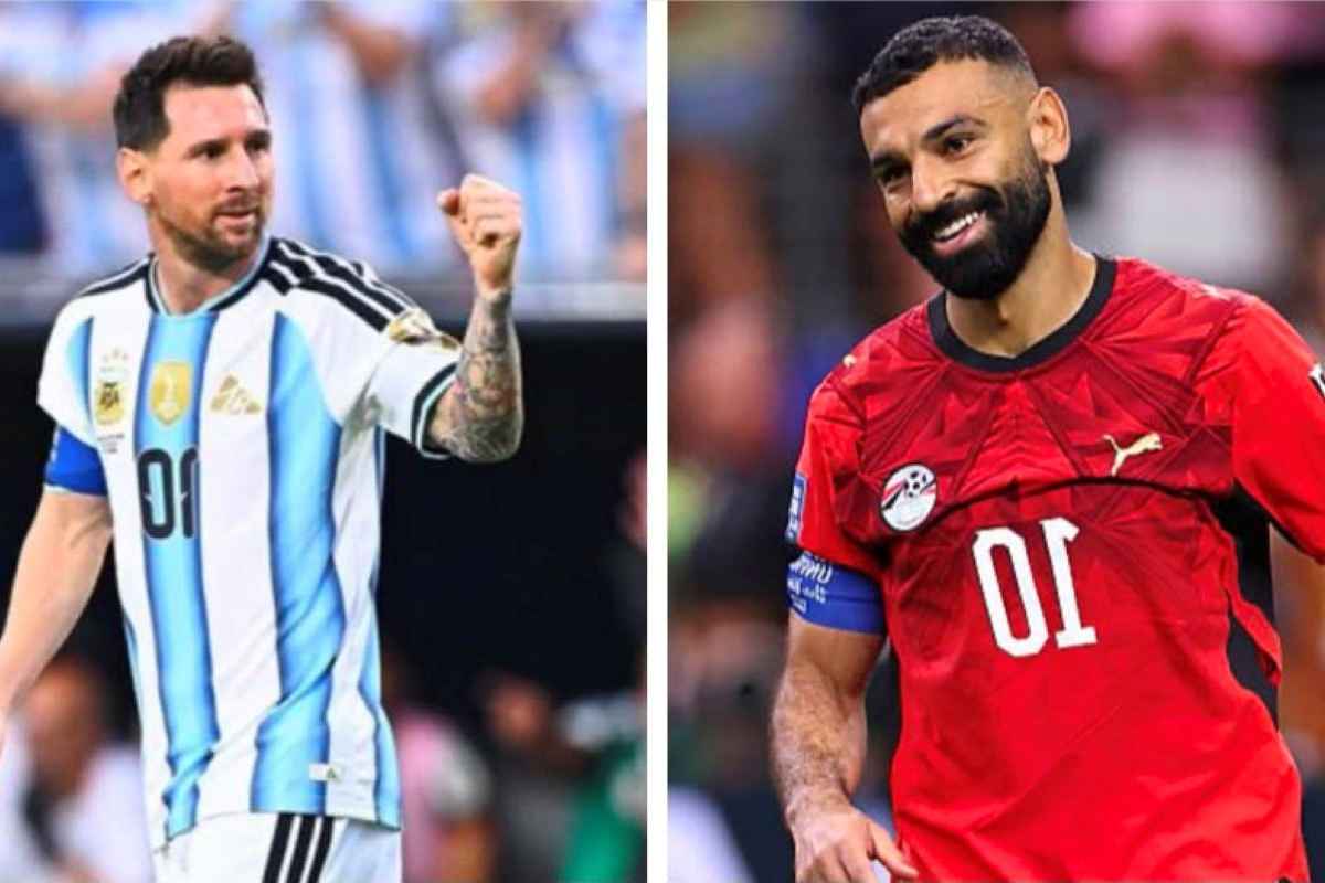 Lionel Messi e Mohamed Salah